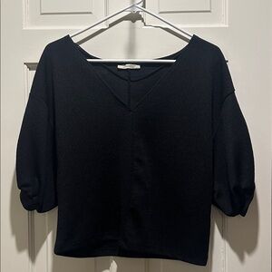 Zara Black V-Neck Blouse